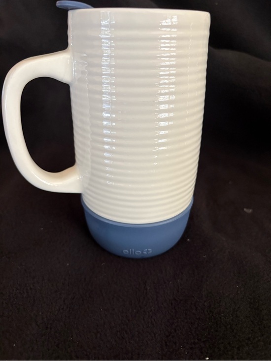 Ello Other - Ello Jane Ceramic Travel Mug Cream and Blue 18 oz